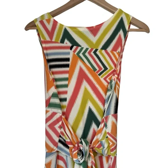 SOLD Alyn Paige New York Sleeveless Midi Dress Medium A-Line Geometric Print - Picture 5 of 9